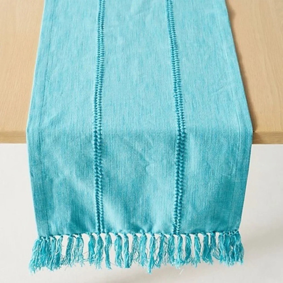 Anthropologie Abaco Turquoise Table Runner - Picture 1 of 2